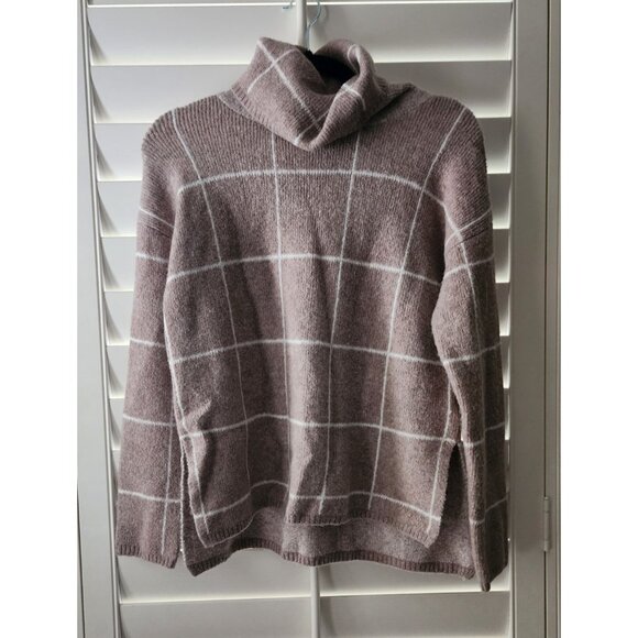 Madewell Window Pane Wool Blend Sweater Tan Size XS - Picture 2 of 10